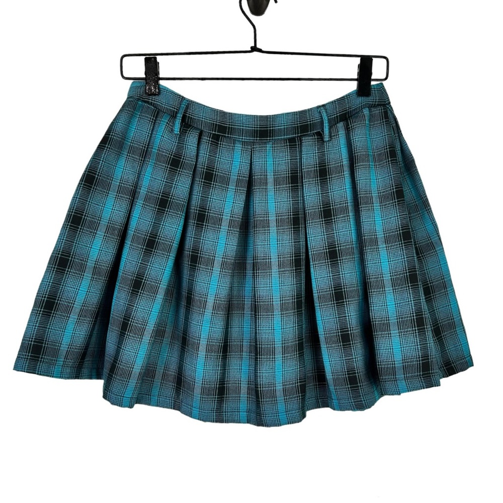 Hot Topic Blue Black Pleated Skirt in size Small/ Medium